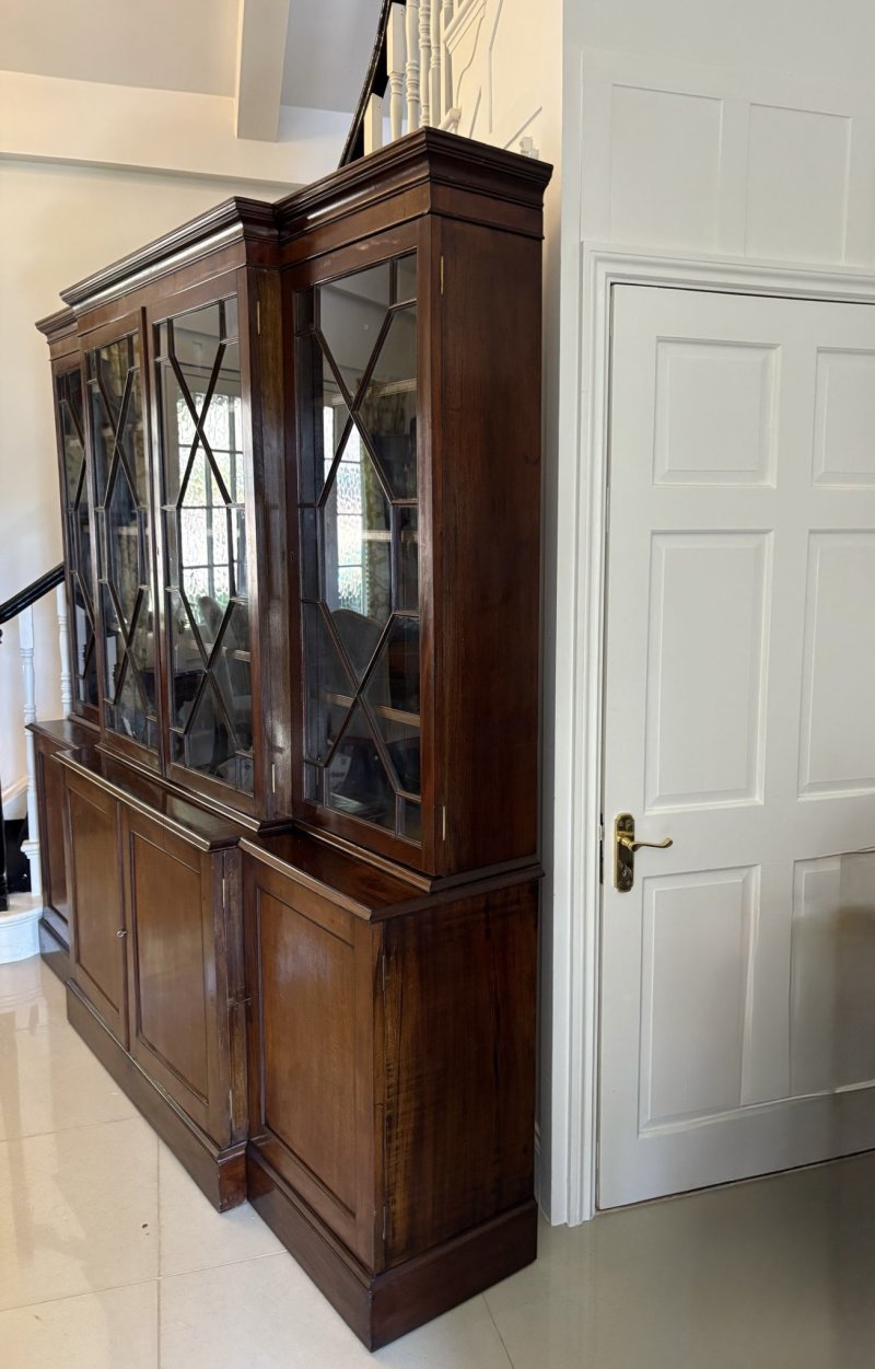 Antique Victorian Quality Mahogany Breakfront Bookcase - Image 4